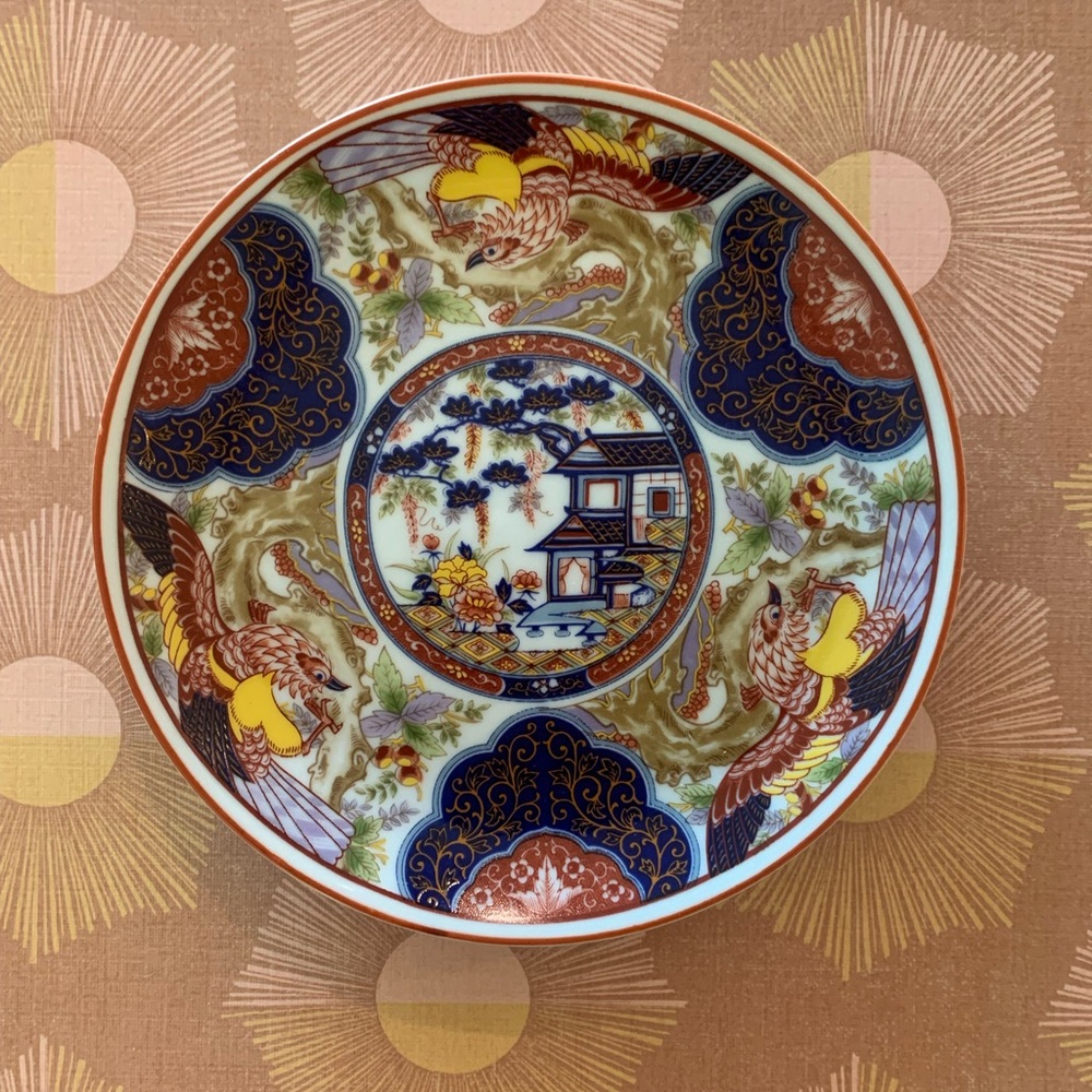 Japanese Imari ware porcelain pheonix plate